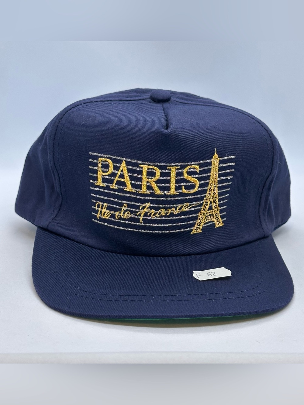 VTG Paris France Blue Eiffel Tower Snapback Cap Hat Tourist Travel Souvenir 1996